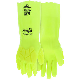 Large Lime PVC Cut, Puncture & Abrasion-Resistant Gloves - MCR Safety N2659HVLL