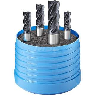 1/4; 3/16; 3/8; 1/2" 4-Flute Solid Carbide End Mill Sets, AlCrN - Guhring 9064860010000