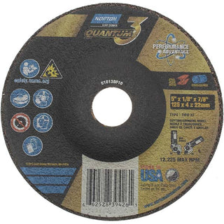 5 x 1/8" 24-Grit Ceramic Alumina Grinding & Cutoff Wheel - Norton 66252839426