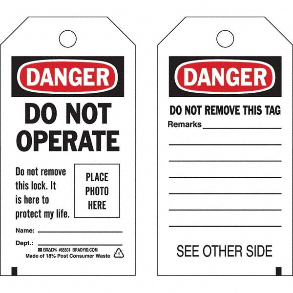 DO NOT OPERATE DO NOT REMOVE THIS LOCK IT IS HERE TO PROTECT Tag - Brady 65501