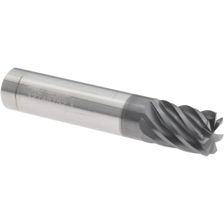 3/8" 7-Flute Solid Carbide Corner Radius End Mill, AlCrTiN - Accupro 95169971