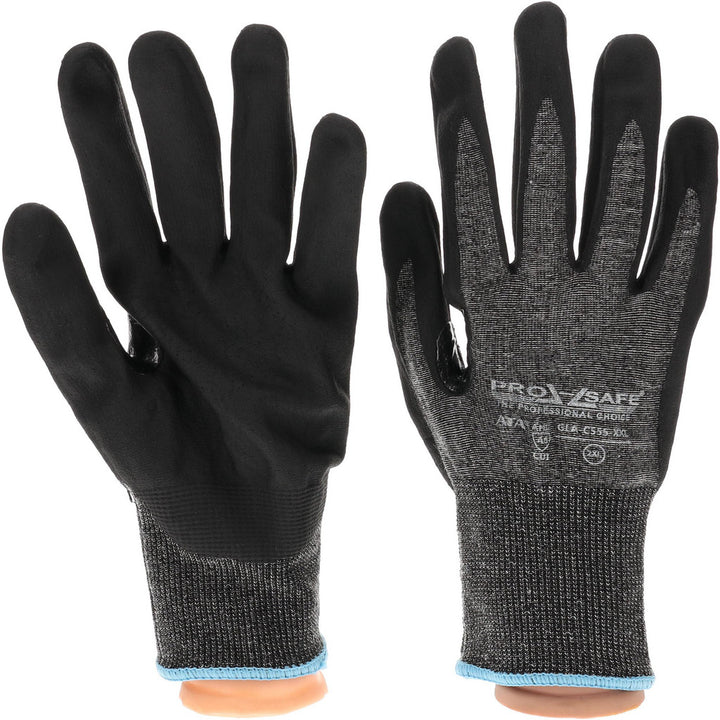 2X-Large Black; Gray ATA; HPPE Cut Resistant Gloves - PRO-SAFE GLA-C556-2XL