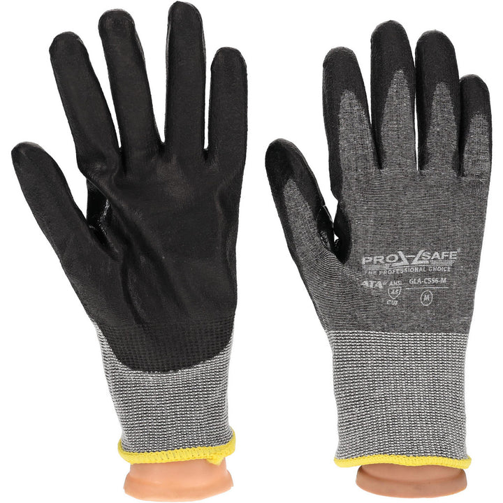 Medium Black; Gray ATA; HPPE Cut Resistant Gloves - PRO-SAFE GLA-C556-M