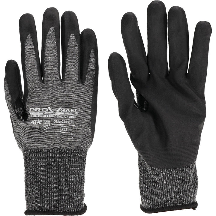 X-Large Black; Gray ATA; HPPE Cut Resistant Gloves - PRO-SAFE GLA-C555-XL