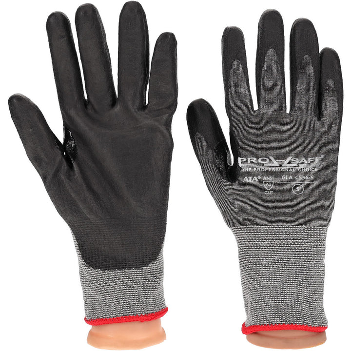 Small Black; Gray ATA; HPPE Cut Resistant Gloves - PRO-SAFE GLA-C556-S