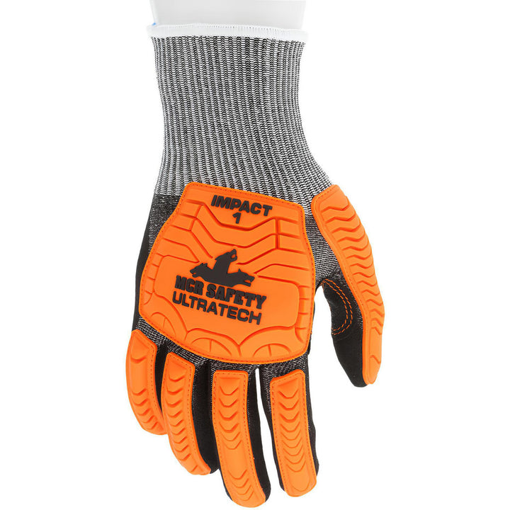 Large Orange; Gray Hypermax; TPR Cut & Puncture-Resistant Gloves - MCR Safety UT1952L
