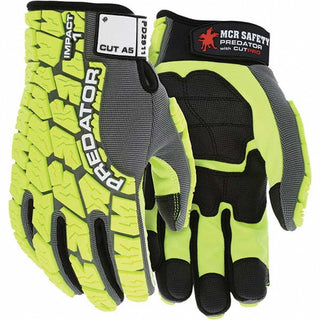 2X-Large Lime; Black; Gray Leather Cut-Resistant Gloves - MCR Safety PD2911XXL