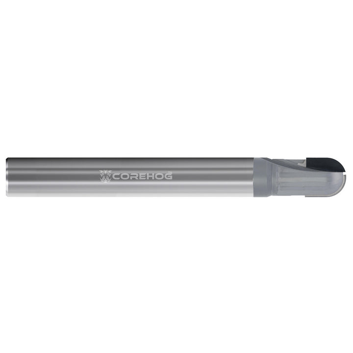 1/2" 2-Flute Brazed Solid Carbide Ball End Mill, PCD - Corehog C90424