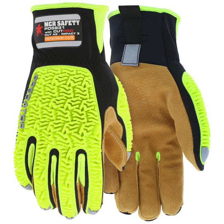 Medium Leather Mechanic's Gloves - MCR Safety PD5931M