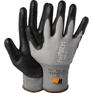 Medium Black; Gray Fiberglass; HPPE; Polyester; Tungsten Steel Cut-Resistant Gloves - Wells Lamont Y9219M