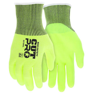 Medium Lime HPPE Cut, Puncture & Abrasion-Resistant Gloves - MCR Safety 9273HVM