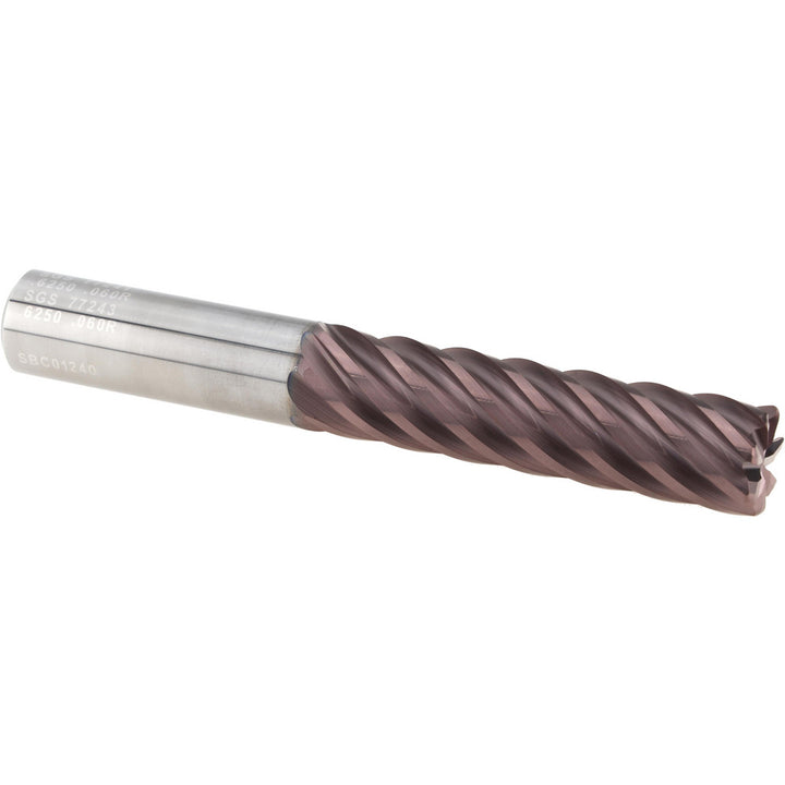 5/8" 7-Flute Solid Carbide Corner Radius End Mill, TM - SGS 77241