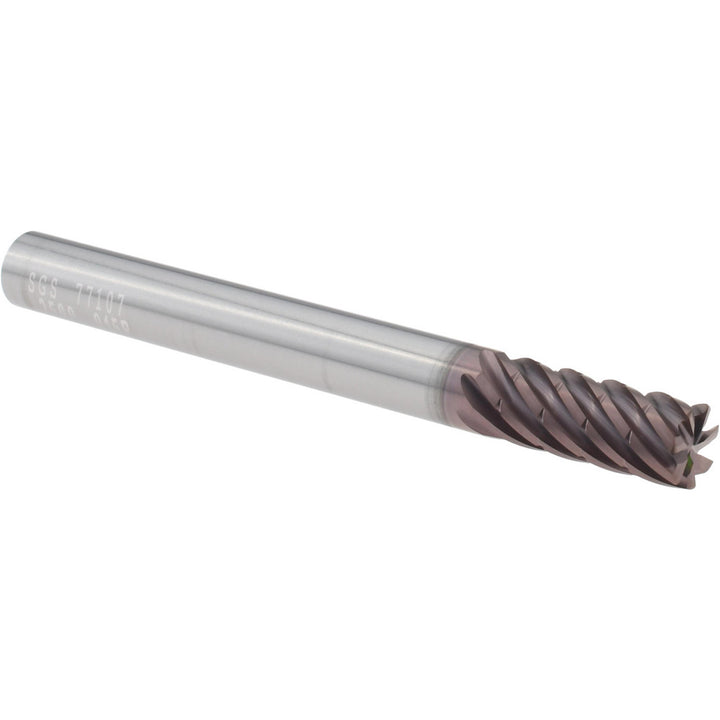 1/4" 7-Flute Solid Carbide Corner Radius End Mill, TM - SGS 77107