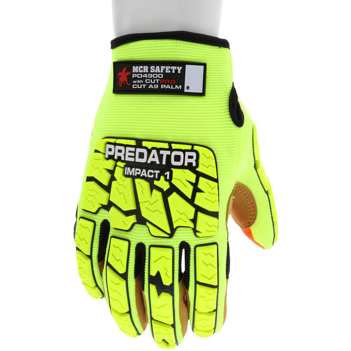 Small Lime Kevlar; TPR Cut-Resistant Gloves - MCR Safety PD4900S