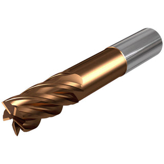 3/8in" 5-Flute Solid Carbide Corner Radius End Mill, AlTiCrSiN - Iscar 3398476