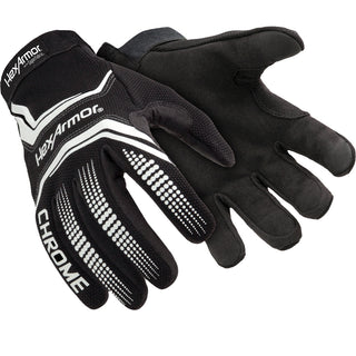 Large Black; White Leather; SuperFabric Cut & Puncture-Resistant Gloves - HexArmor. 4032-L (9)