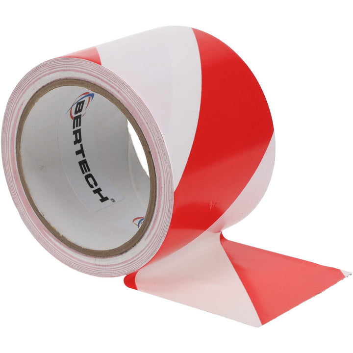 Red; White Safety Tape - Bertech BERST-3RW