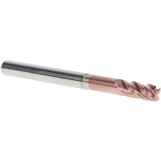 1/4" 4-Flute Solid Carbide Corner Radius End Mill, AlTiCrSiN - Iscar 3398064