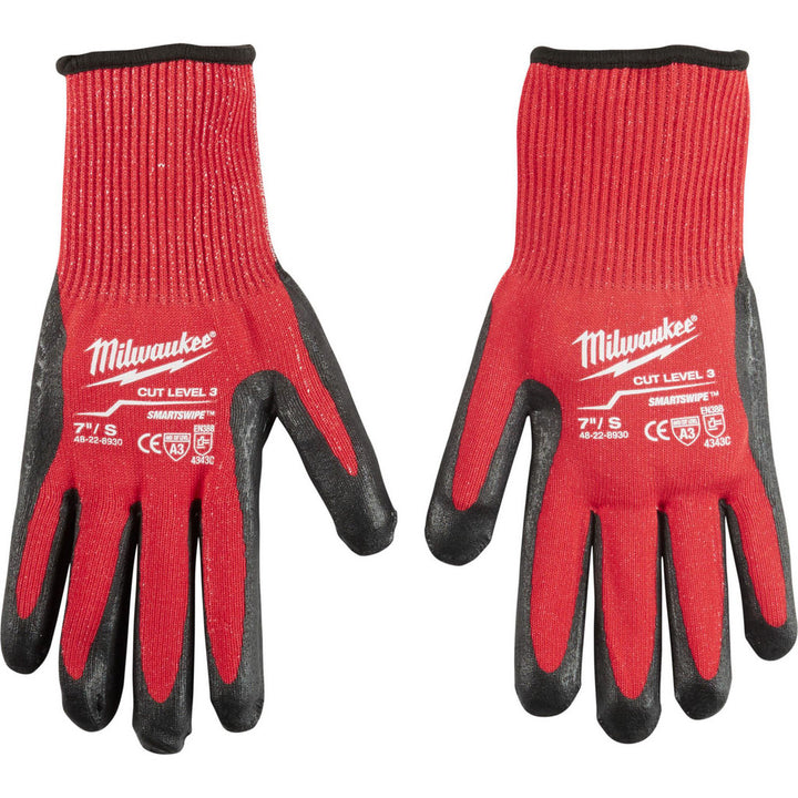Small Red; Black HPPE Blend; Nylon Cut & Puncture-Resistant Gloves - Milwaukee Tool 48-22-8930