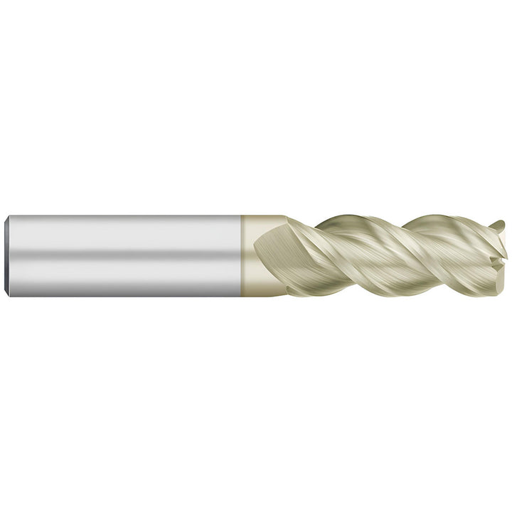 3/8" 3-Flute Solid Carbide Corner Radius End Mill, ZrN - Titan USA TC63608
