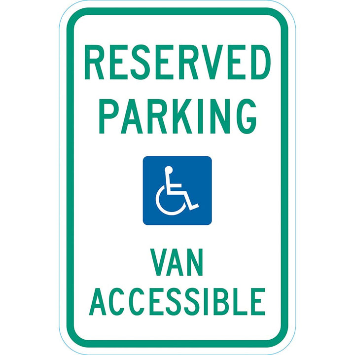 Reserved Parking (w HDCP SYM) Van Accessible, Sign - Lyle Signs T1-6247-HI12X18