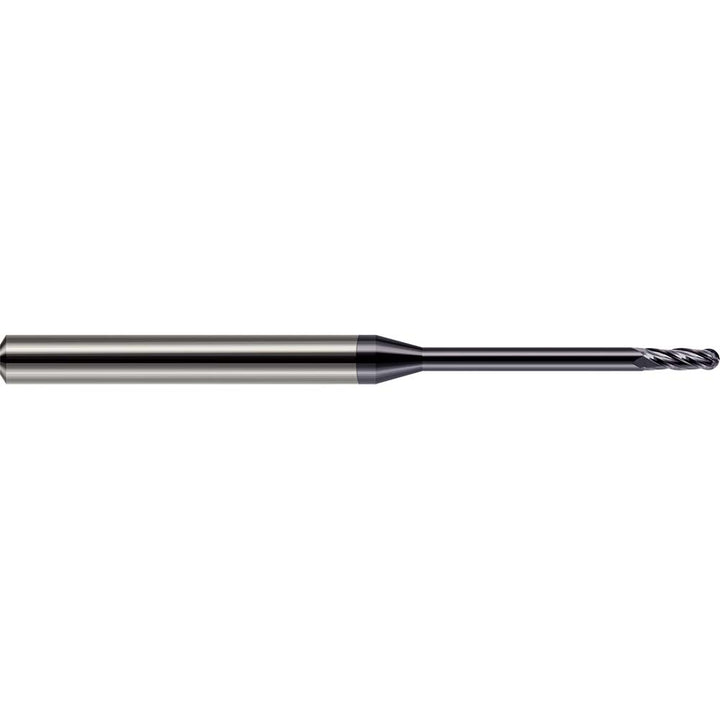0.0100in" 4-Flute Solid Carbide Ball End Mill, AlTiN - Harvey Tool 991110-C3