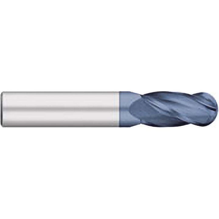 0.1575" 4-Flute Solid Carbide Ball End Mill, AlTiN - Titan USA TC12814