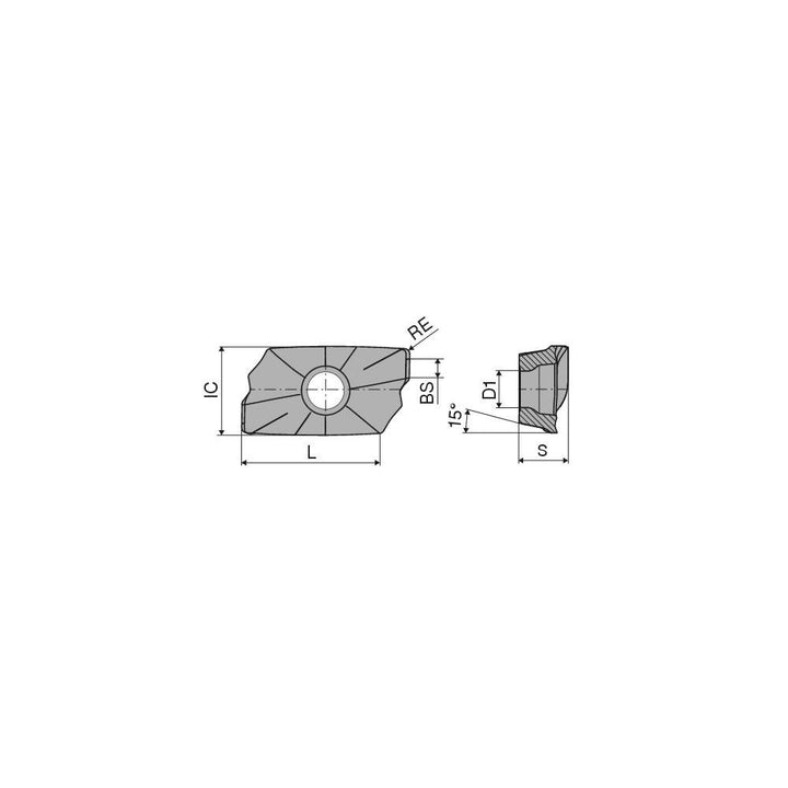 XDKT 11T308SR-M50 CTPP235 Solid Carbide Insert, Grade CTPP235, TiAl - Ceratizit 51037108