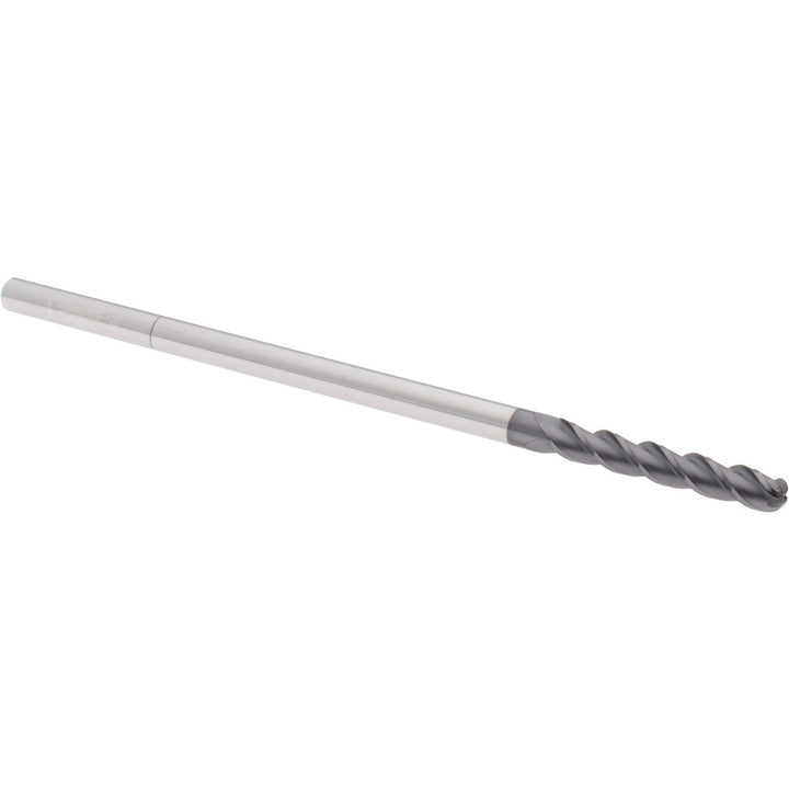 1/4" 3-Flute Solid Carbide Ball End Mill, AlTiN+ - Accupro 14788673