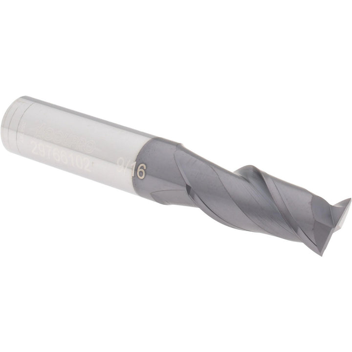 9/16" 2-Flute Solid Carbide Square End Mill - Accupro 14788339