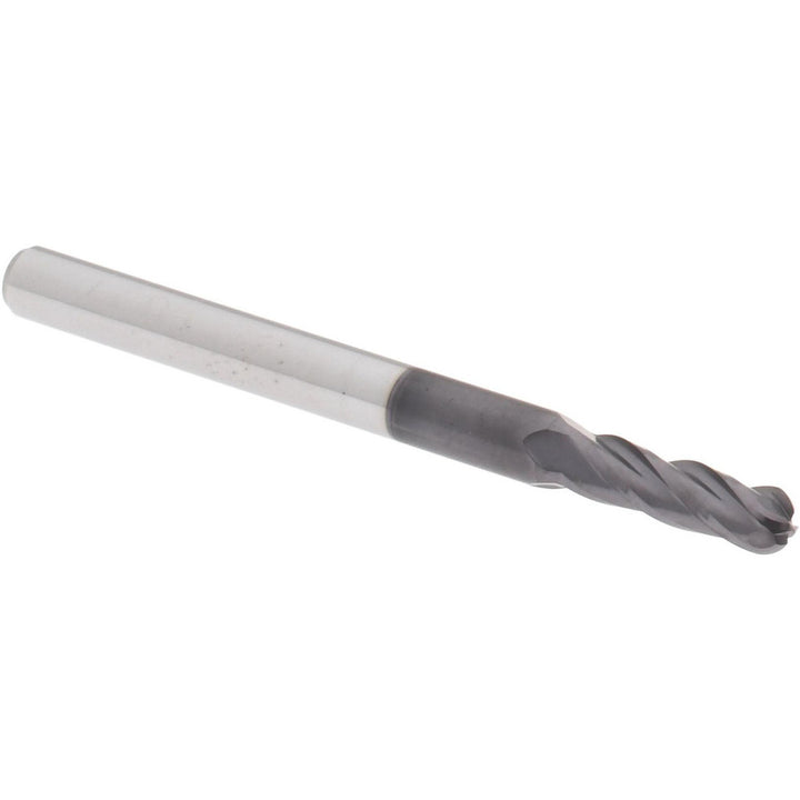 7/64" 4-Flute Solid Carbide Ball End Mill, AlTiN+ - Accupro 14788682