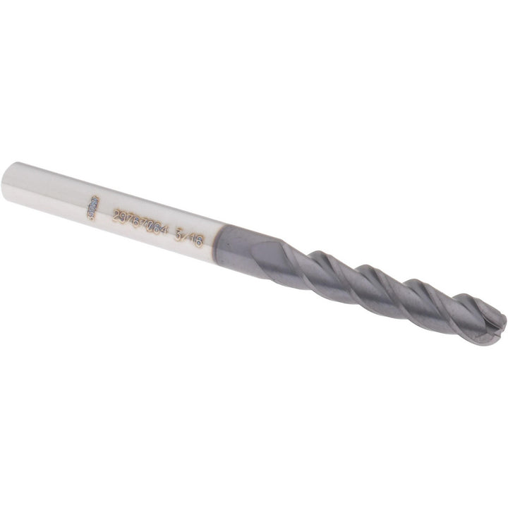 3/16" 3-Flute Solid Carbide Ball End Mill, AlTiN+ - Accupro 14788665