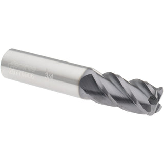 3/4" 4-Flute Solid Carbide Corner Radius & Corner Chamfer End Mill, AlTiN+ - Accupro 14788499