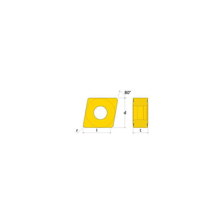 CNMG090408MT TT8125B Carbide Insert, Grade TT8125B, Al2O3 - Ingersoll Cutting Tools 6212521