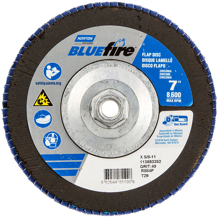 7" 40-Grit Zirconia Alumina Disc - Norton 66254461190