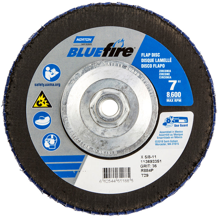 7" 36-Grit Zirconia Alumina Disc - Norton 66254461188