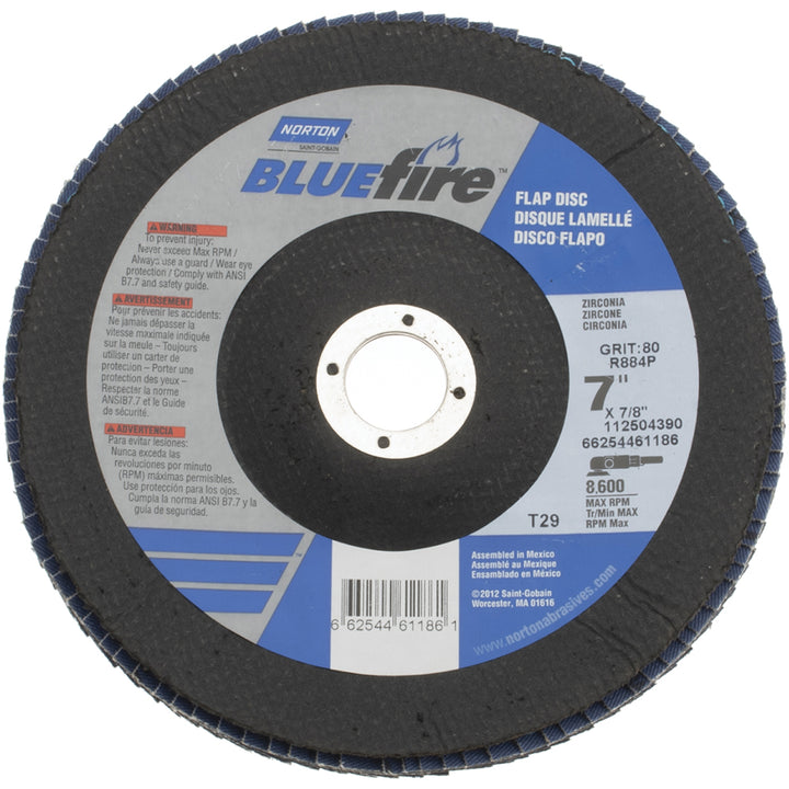 7" 80-Grit Zirconia Alumina Disc - Norton 66254461186