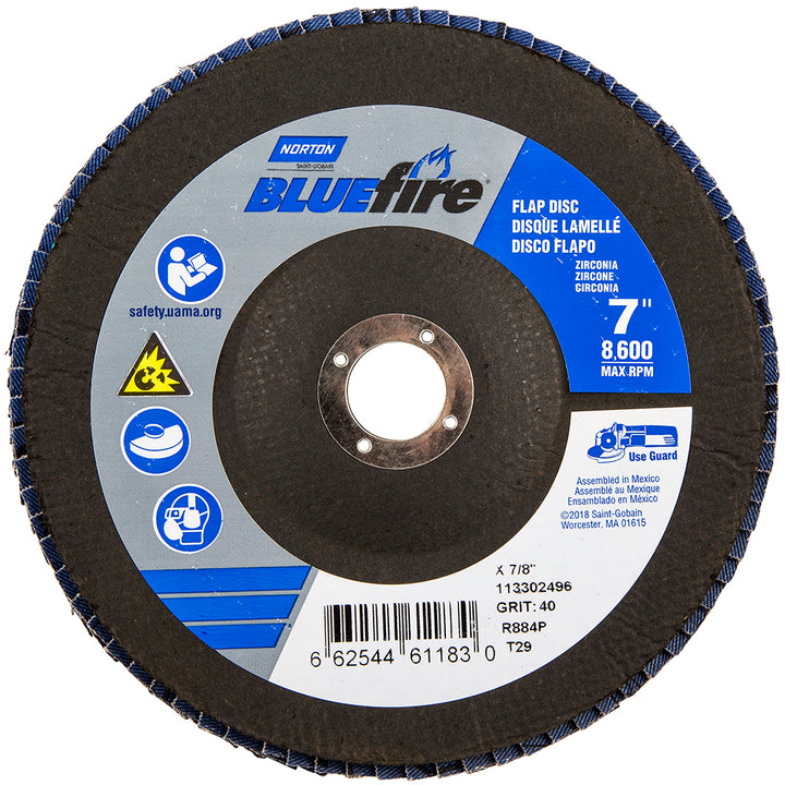 7" 40-Grit Zirconia Alumina Disc - Norton 66254461183