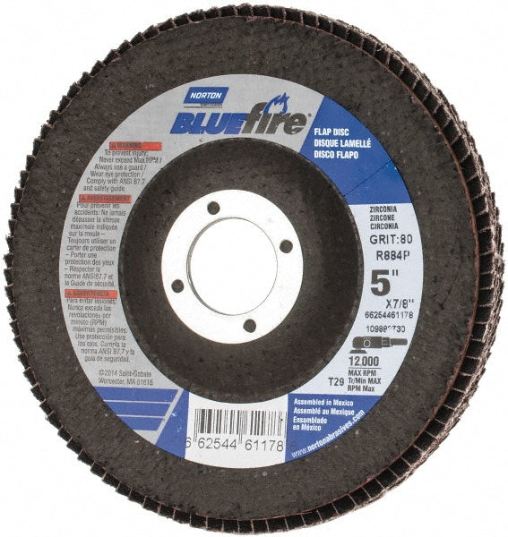 5" 80-Grit Zirconia Alumina Disc - Norton 66254461178