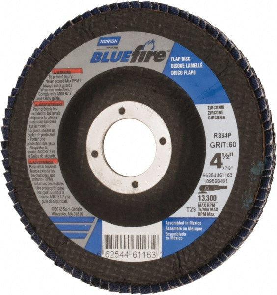 4-1/2" 60-Grit Zirconia Alumina Disc - Norton 66254461163