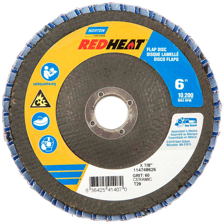 6" 60-Grit Ceramic Alumina Disc - Norton 63642541407