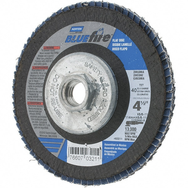 4-1/2" 40-Grit Zirconia Alumina Disc - Norton 07660703211