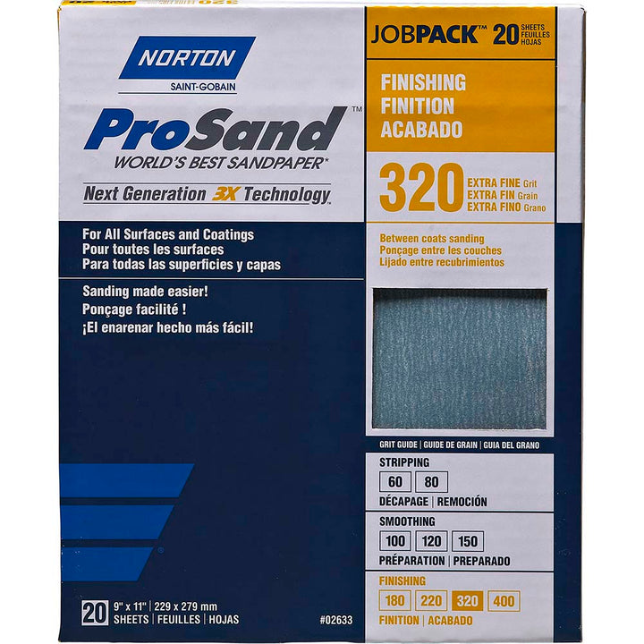320-Grit Aluminum Oxide Sanding Sheets & Block - Norton 07660768166