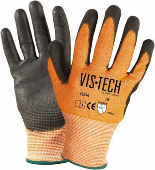 X-Small Black; High-Visibility Orange Fiber; Stainless Steel Cut-Resistant Gloves - Wells Lamont Y9294XS