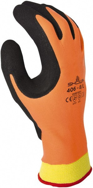 Large Black; Orange General Purpose Gloves - SHOWA 406L-08