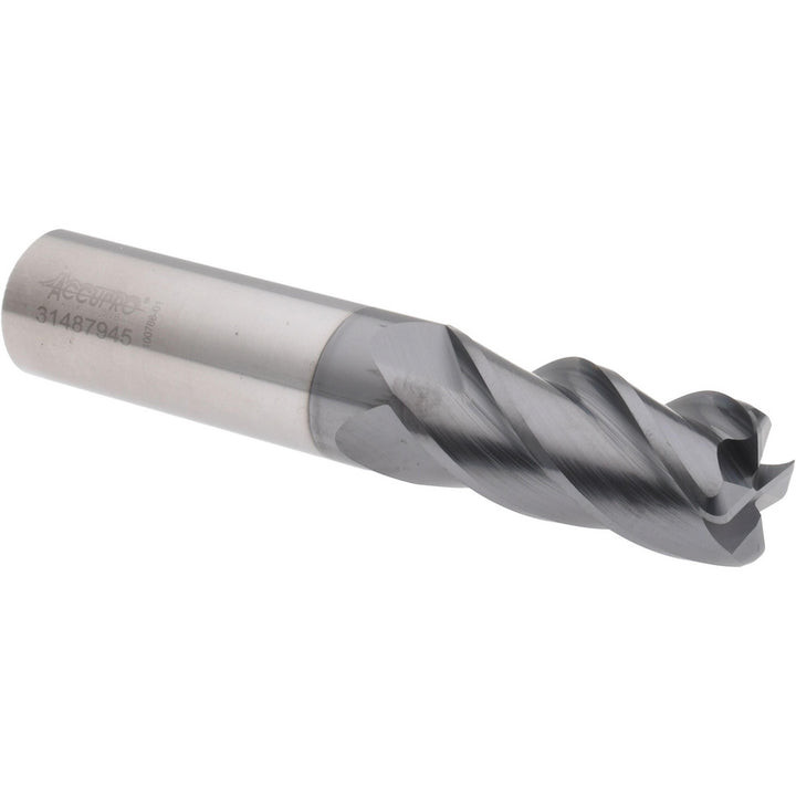 3/4" 4-Flute Solid Carbide Corner Radius End Mill, AlCrTiN - Accupro 310461