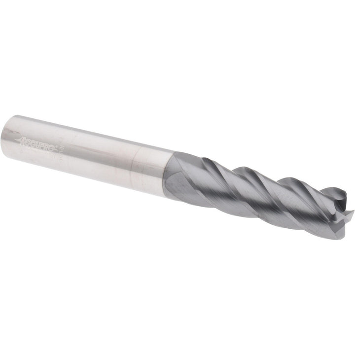 1/2" 4-Flute Solid Carbide Corner Radius End Mill, AlCrTiN - Accupro 310325