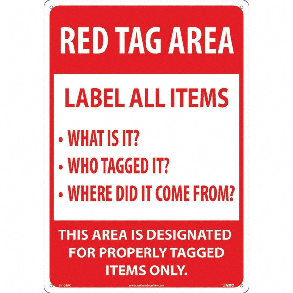 Red Tag Area Label All Items Sign Sign - AccuformNMC LN102RC
