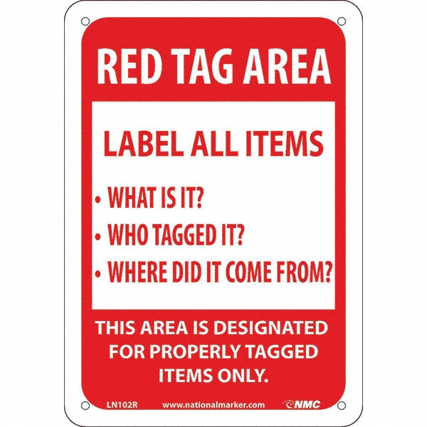 Red Tag Area Label All Items Sign Sign - AccuformNMC LN102R