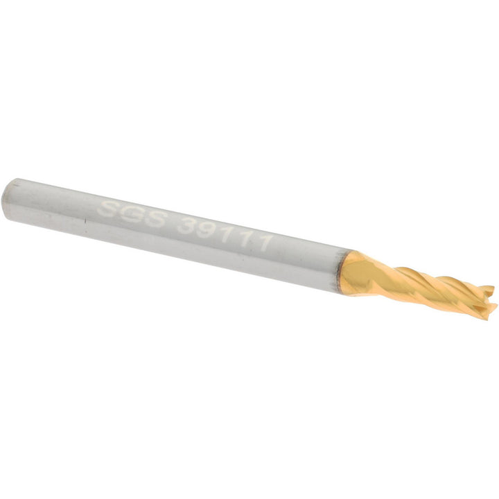 3/32" 4-Flute Solid Carbide Square End Mill, TiN - SGS 39111